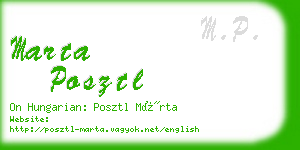 marta posztl business card